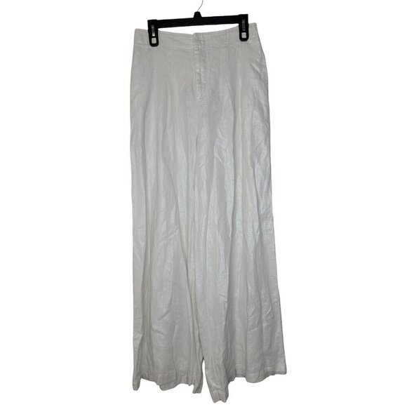 House of Harlow 1960 Pants - House of Harlow Linen Blend Wide Leg Dress Pants Silky Shimmer Office Siren